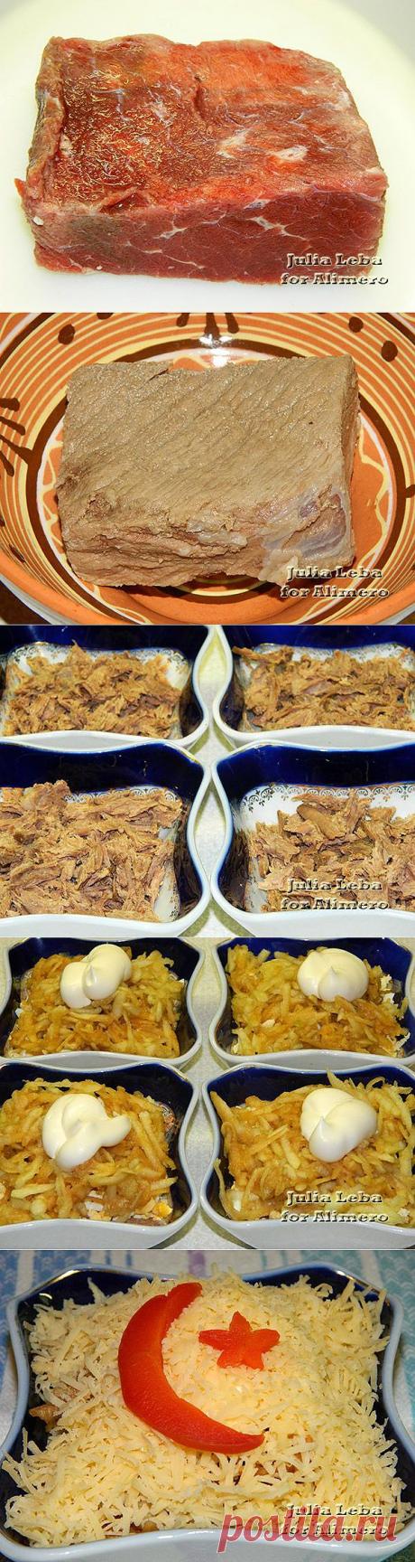 Салат с говядиной и яблоком / Рецепты с фото