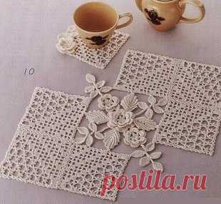 Оригинальная салфетка с элементами ирландского кружева
#крючок #уют