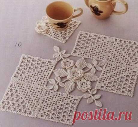 Оригинальная салфетка с элементами ирландского кружева
#крючок #уют