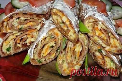 Тонкие очень вкусные печёночные блинчики с начинкой