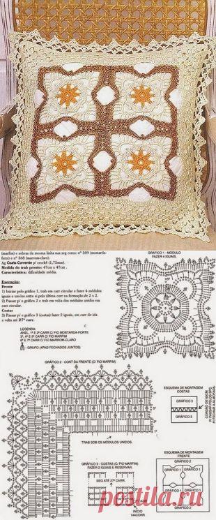 Наволочка на подушку крючком