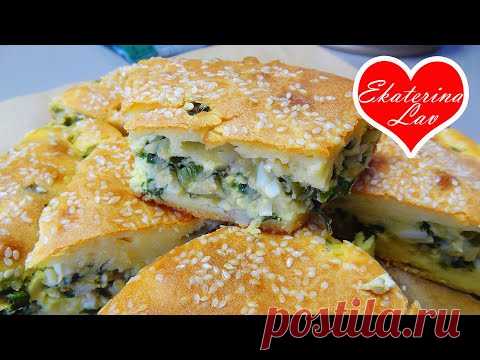 Заливной пирог яйцом и луком! Нежный, быстрый и вкусный!