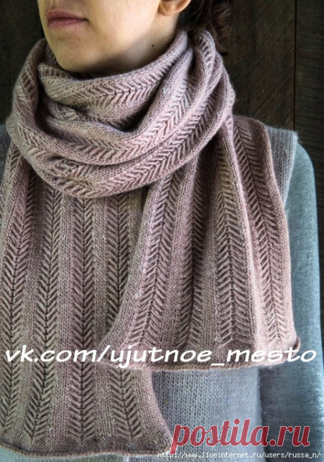 Шарф спицами "Jasmine" от Purl Soho