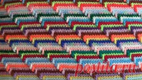 Рельефный узор крючком. A relief pattern crocheted.