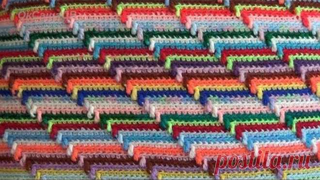 Рельефный узор крючком. A relief pattern crocheted.