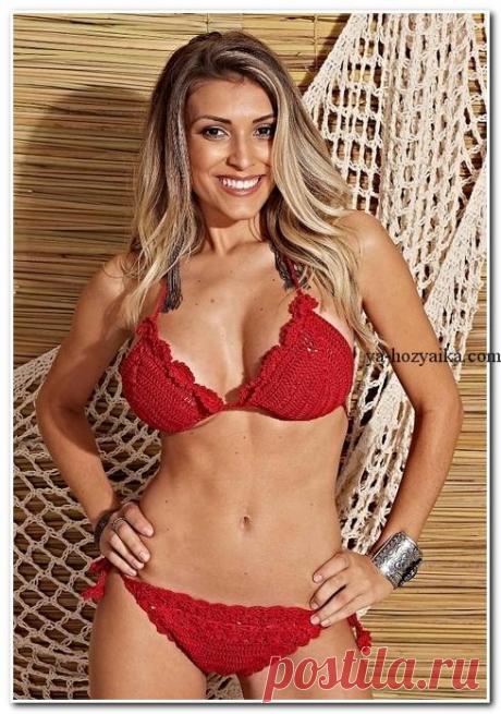 Красный бикини крючком схема. Раздельный купальник крючком со схемами Купальник бикини крючком схема. Связать купальник крючком схемы