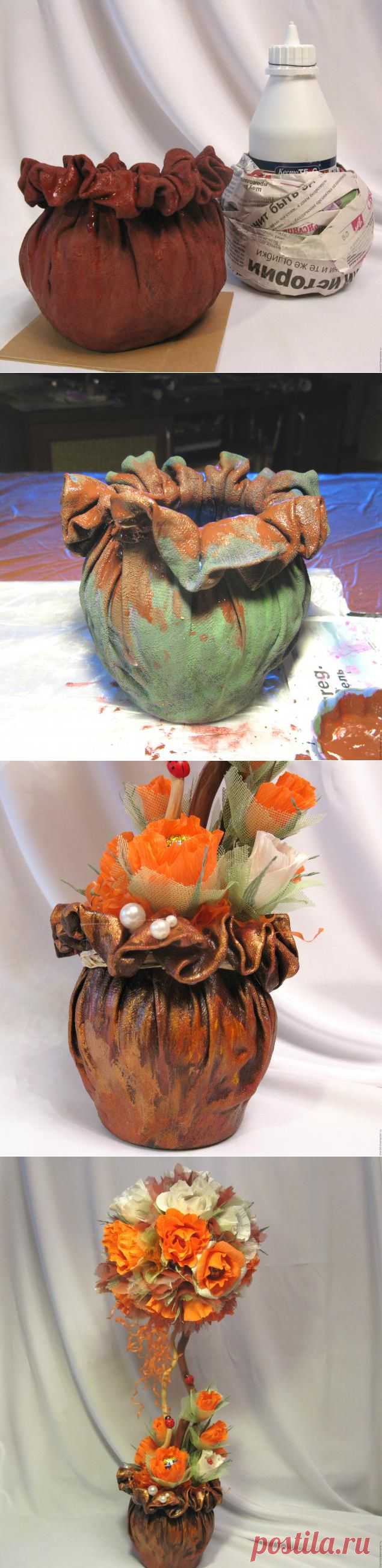 Кашпо-горшочек из ткани - Ярмарка Мастеров - ручная работа, handmade