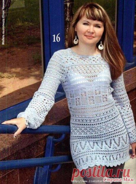 Туника с ажурными полосами