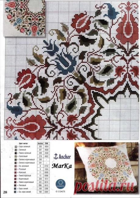 Вышивка. Подушка, дорожка, коврик