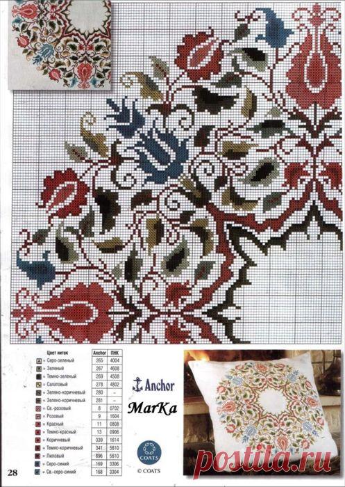 Вышивка. Подушка, дорожка, коврик