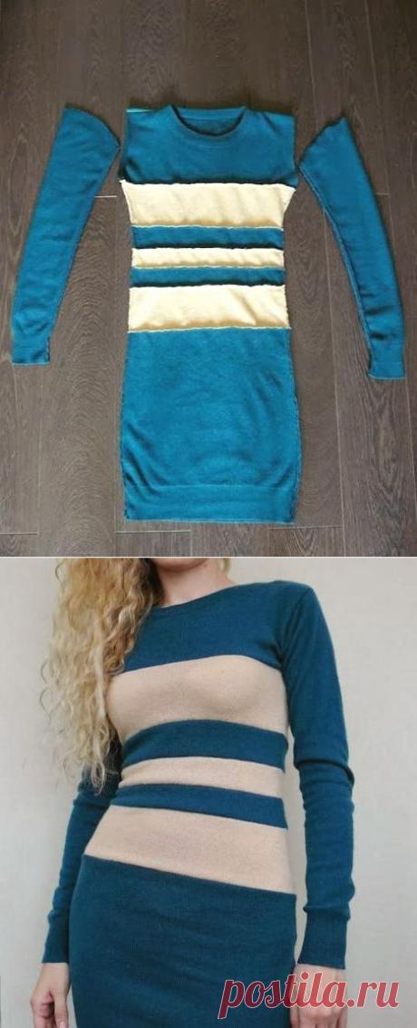 Перешиваем свитер - в тунику. Sew sweater tunics ~ HandMadiya.com