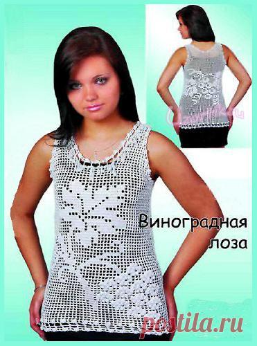 Летняя майка в филейной технике крючком. Женские модели филейным узором | Домоводство для всей семьи.