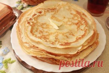 Тонкие блины с дырочками