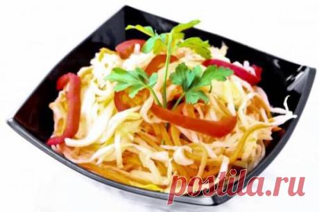 Постный салат с капустой, морковью и редькой по-корейски – рецепт с фото