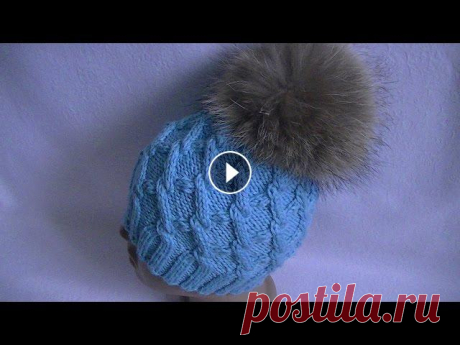 Вязание шапки узором с  ромбами.Knitting caps with rhombus pattern. группа в контакте спицы купить крючки купить купить нитки...