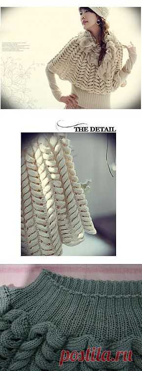 Пуловер узором “азиатский колосок”. мастер класс – Мир вязания и рукоделия