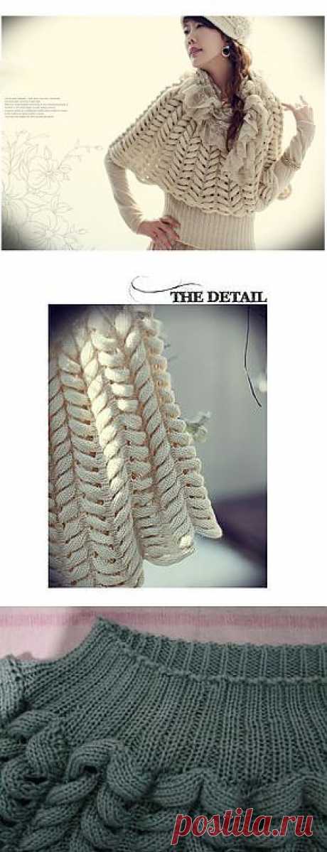Пуловер узором “азиатский колосок”. мастер класс – Мир вязания и рукоделия