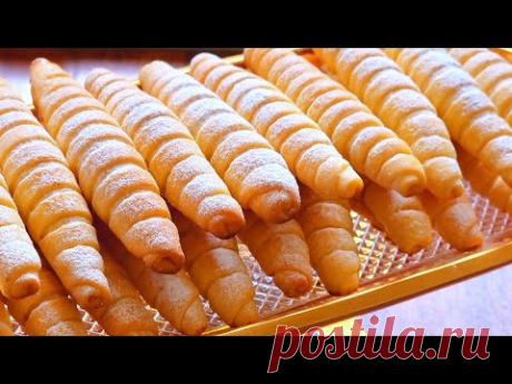 ЭФФЕКТНЫЕ ТРУБОЧКИ ПЕЧЕНЬЕ НА КЕФИРЕ!