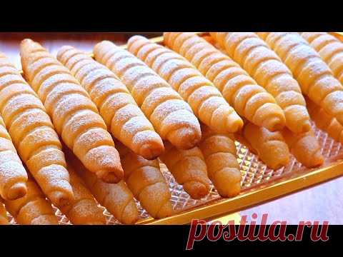 ЭФФЕКТНЫЕ ТРУБОЧКИ ПЕЧЕНЬЕ НА КЕФИРЕ!