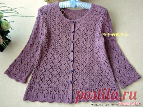Ажурный кардиган. Спицы. - ВЯЗАНАЯ МОДА+ ДЛЯ НЕМОДЕЛЬНЫХ ДАМ - Страна Мам