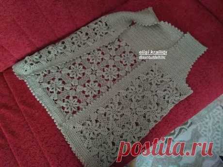 TIĞ İŞİ ÇİÇEKLİ  GELİN YELEĞİ YAPILIŞI.(1.KISIM) / Crochet Floral Bridal Vest construction. (Part 1)
