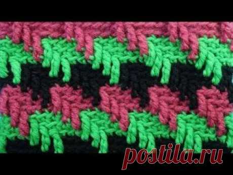Шикарный узор для шапки  Crochet stitches   Вязание крючком 112