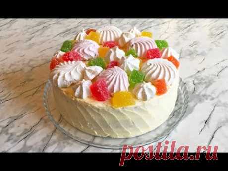 Торт &quot;Нежность&quot; / Cake &quot;Tenderness&quot; / Бисквитный Торт / Biscuit Cake / Праздничный Торт