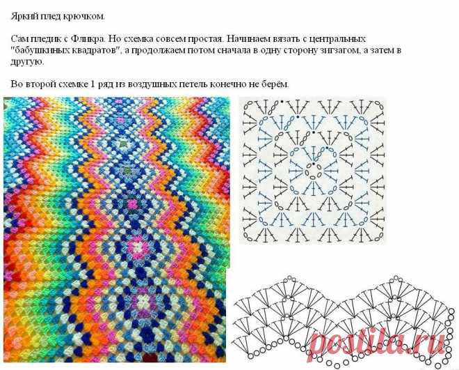 Пледы крючком (6 вариантов) | 38 рукоделок | Яндекс Дзен
