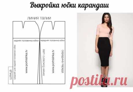 Выкройка юбки карандаш из трикотажа – В РИТМІ ЖИТТЯ