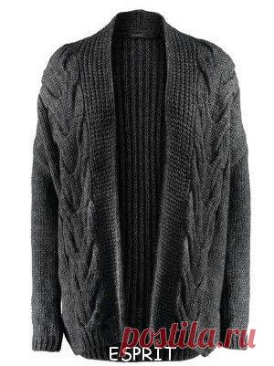 Вязаные пальто и кардиганы спицами с широкими косами | Вяжем с Lana Vi