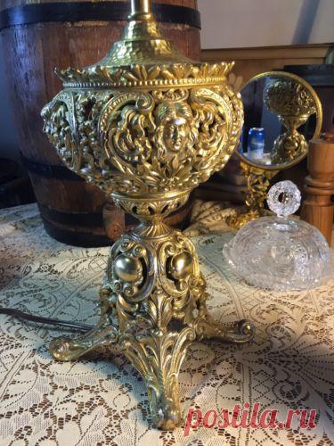 Lamp Hollywood Regency Gold Ormolu Heavy Metal Mid Century Modern Vintage Ornate | eBay