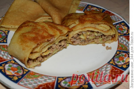 Блины, фаршированные мясным фаршем - пошаговый рецепт приготовления с фото