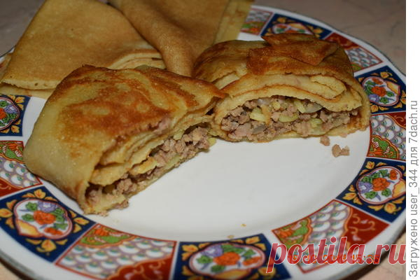 Блины, фаршированные мясным фаршем - пошаговый рецепт приготовления с фото