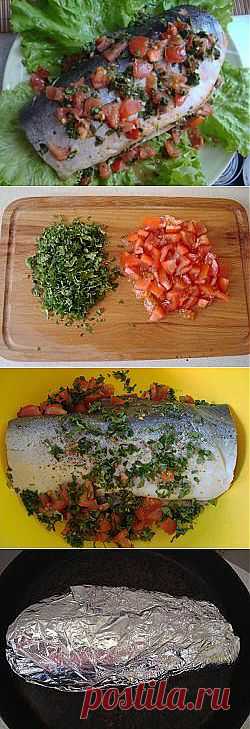 Рыба запеченная с помидорами | Вкусняшки - вкусные рецепты с фотографиями. рецепты блюд.
