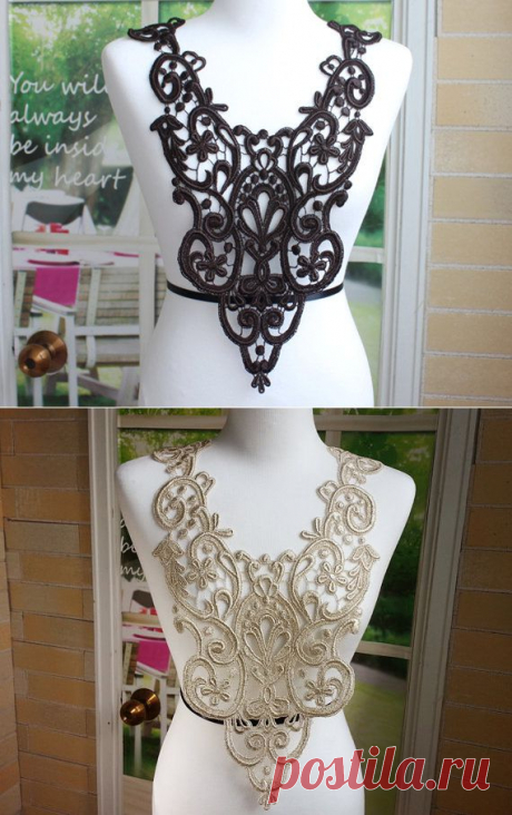 Big Lace Applique Dark Brown Venise Lace for by MakingPlus