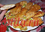Сочное куриное филе в кляре из картофеля.