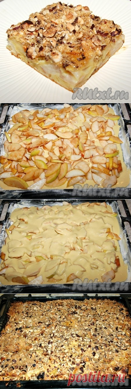 Сочный пирог с яблоками и грушами - рецепт с фото