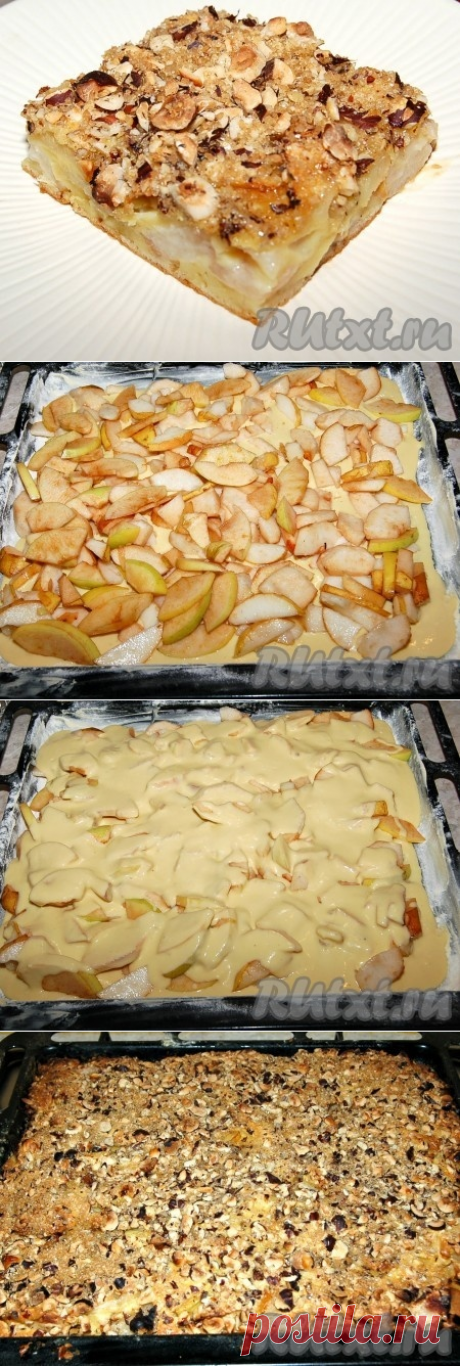Сочный пирог с яблоками и грушами - рецепт с фото
