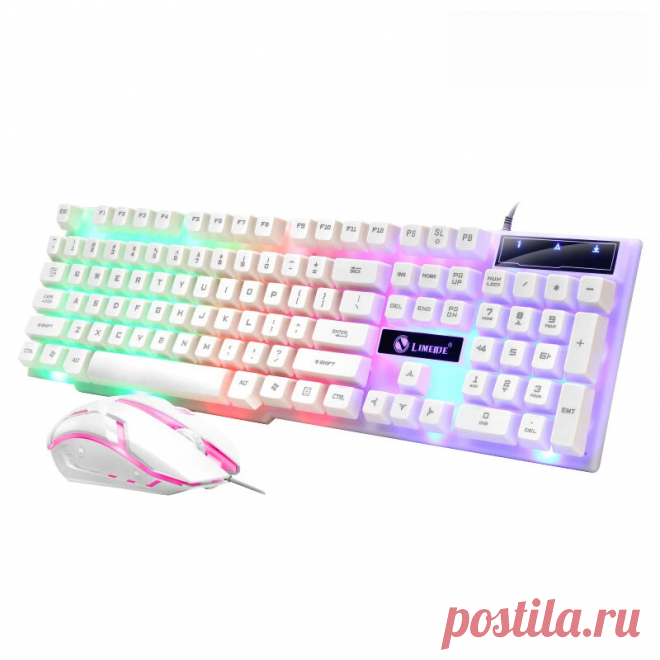 104 key usb wired gaming keyboard and mouse set rgb backlight for laptop computer pc Sale - Banggood.com