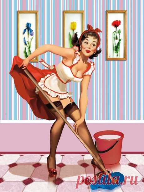 Иллюстрация  Pin-up - реклама тряпок для уборки. Просмотреть иллюстрацию  Pin-up - реклама тряпок для уборки из сообщества русскоязычных художников автора Data   Доронина Татьяна в стилях: 2D, нарисованная техниками: Растровая (цифровая) графика.