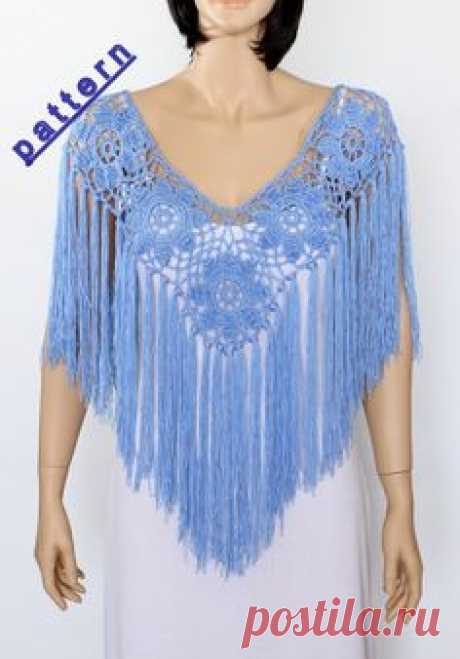 Crochet poncho pattern Fringe poncho PDF Rustic Poncho Wedding poncho cape by etty2504 on Etsy