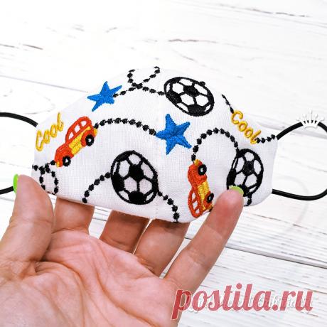 Защитная Маска для лица для Мальчиков бесплатный дизайн машинной вышивки