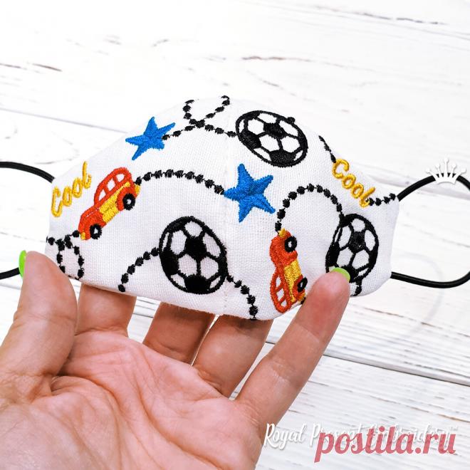 Защитная Маска для лица для Мальчиков бесплатный дизайн машинной вышивки