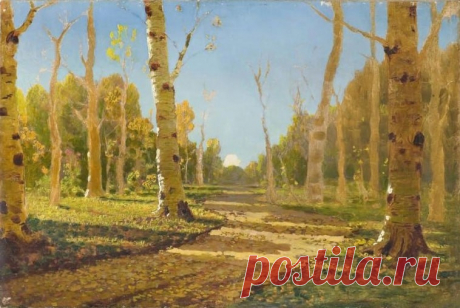Художник Архип Иванович Куинджи (1842-1910).
«Березовая роща. (Осенний пейзаж)», 1880-е.