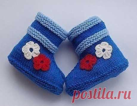 Детские сапожки спицами