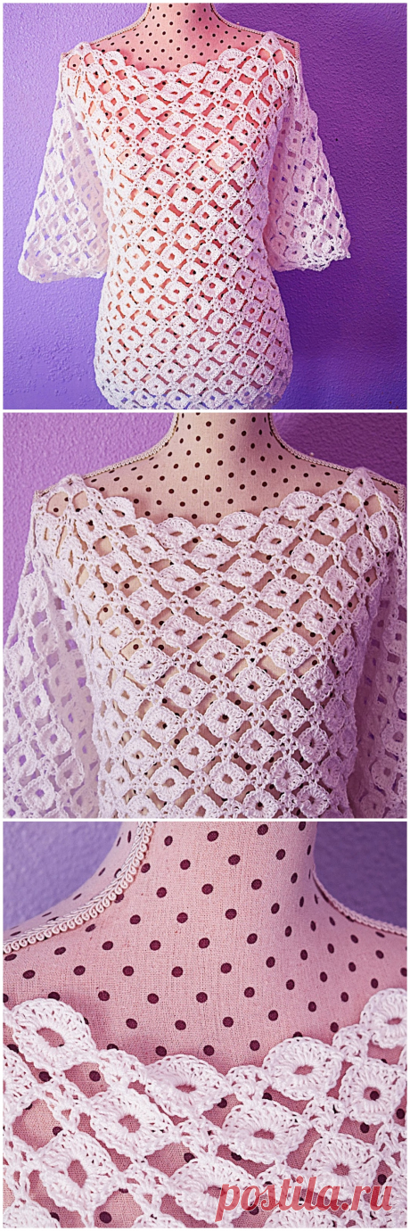 Crochet Fashionable Long sleeve Blouse - Crochet Ideas