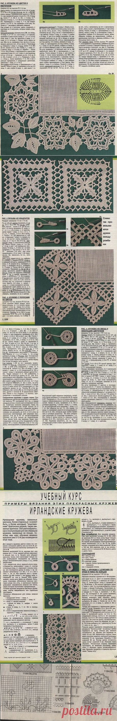 УЧЕБНЫЙ КУРС ИРЛАНДСКОГО КРУЖЕВА