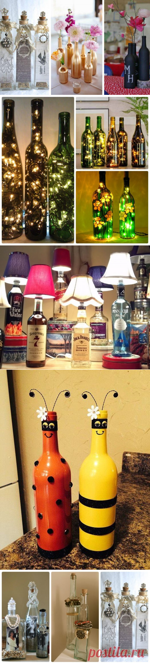 Креативные и оригинальные предметы из стеклянных бутылок