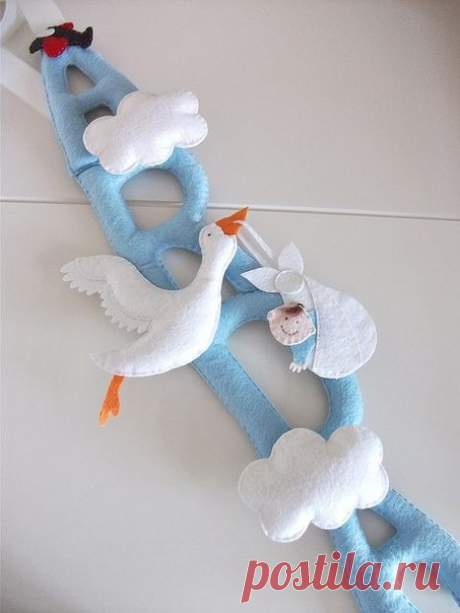 Molde para Hacer Cigueñas de Fieltro para Baby Shower Gratis