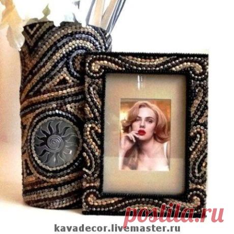 Купить Ваза+рамка для фото "Скарлетт" - кофе, кофейные зерна, кофейный, коричневый, ваза, фоторамка, фото